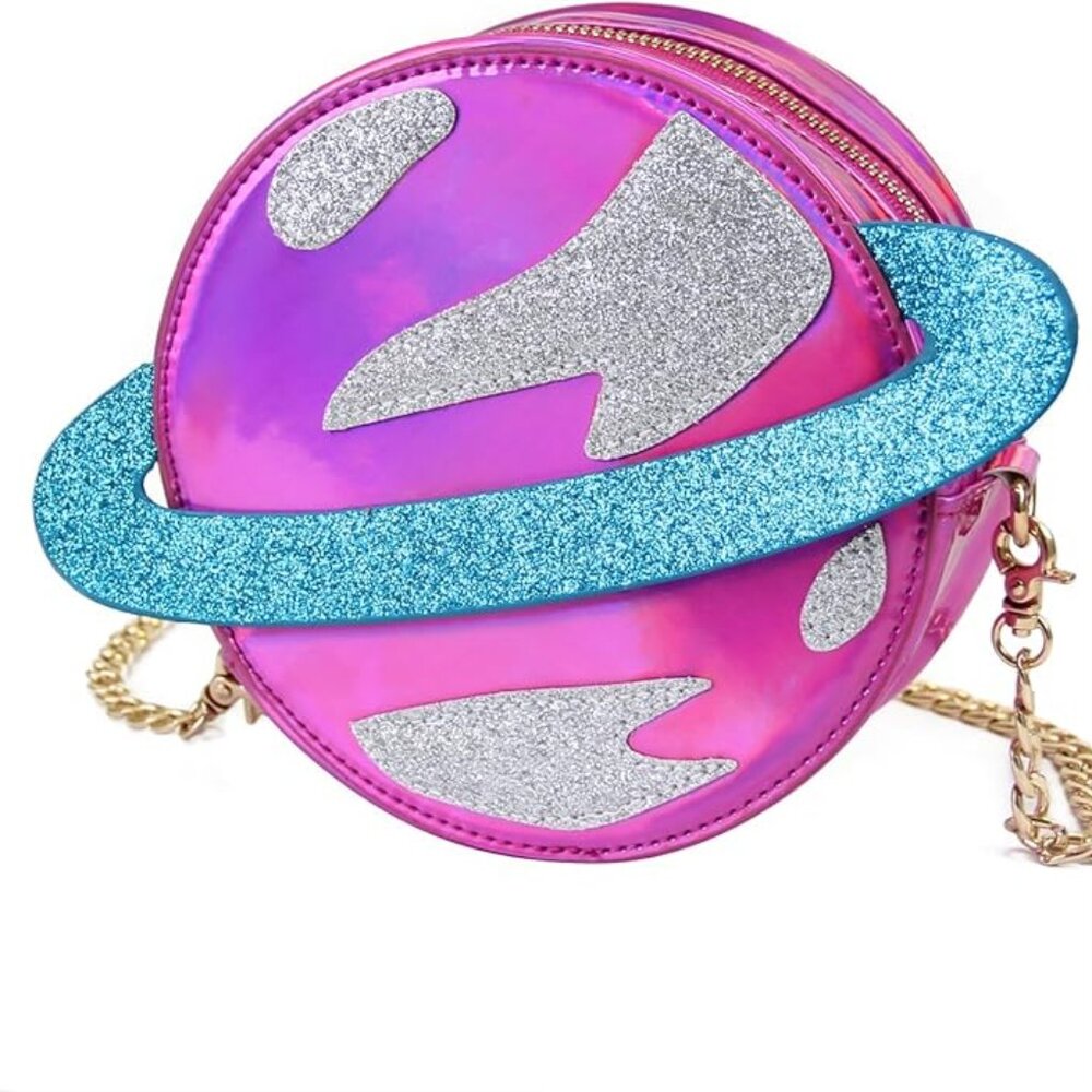 Crossbody purse Holographic Planet Purse with Glitter Ring NEW